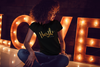 'HUSTLE WITH LOVE' Collection Women's T-shirt, Black & Gold